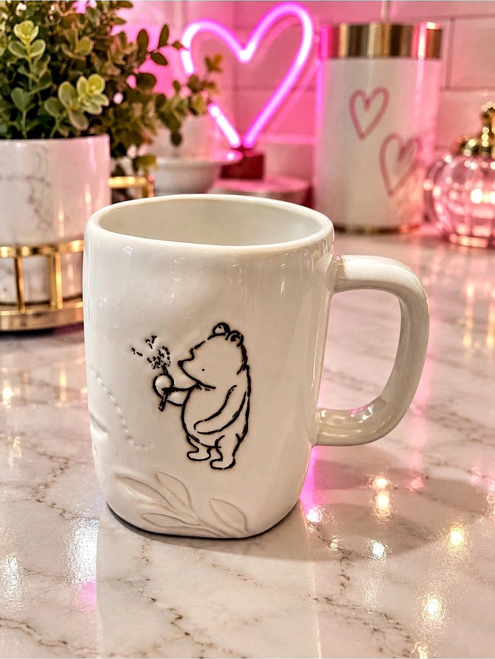 Rae Dunn Disney Winnie the Pooh Hot Chocolaty Mornings and Toasty Marshmallow..